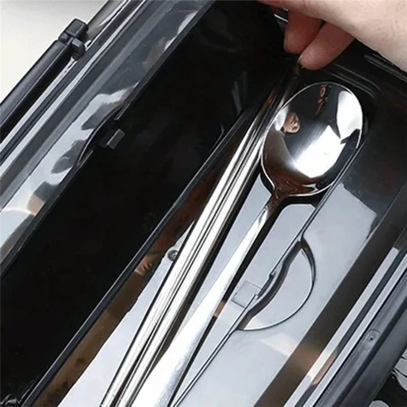 AAAN-Easy-Clean Container For Students & Office Workers,Leak-Proof Stainless Steel Lunch Box With 3 Compartments