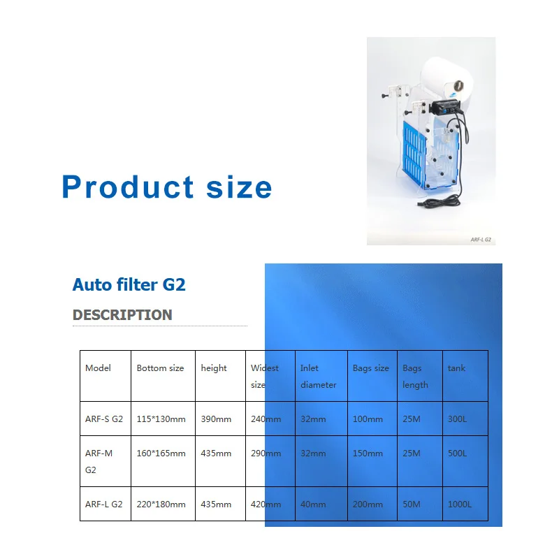 Bubble Magus ARF-S-M-L- G2 Automatic Roller Filter Aquarium Fish Tank, Auto Fleece Sump Filtration System, ARF-S-G2, ARF-M-G2