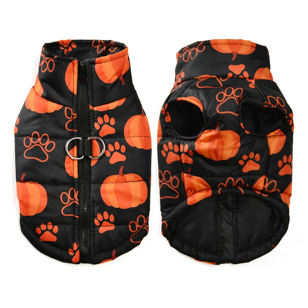 Halloween-Haustierjacke für kleine und mittelgroße Hunde und Katzen, Spinnennetz-Muster, Winter-Outdoor, wasserdicht, warm, Welpenkleidung, Yorkshire-Haustier-Outfits – Detail 7