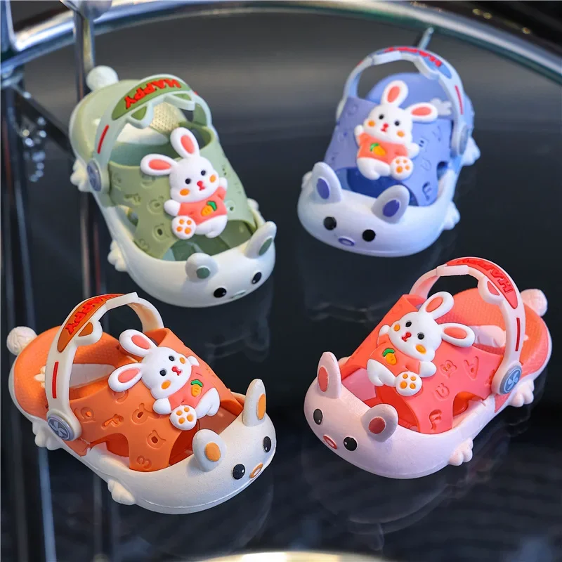 Cartoon Rabbit Sandals Summer Baby Girls\' Shoes Home Anti Slip Infant Girl‘s Sandal Soft Sole Beach Kids Shoes