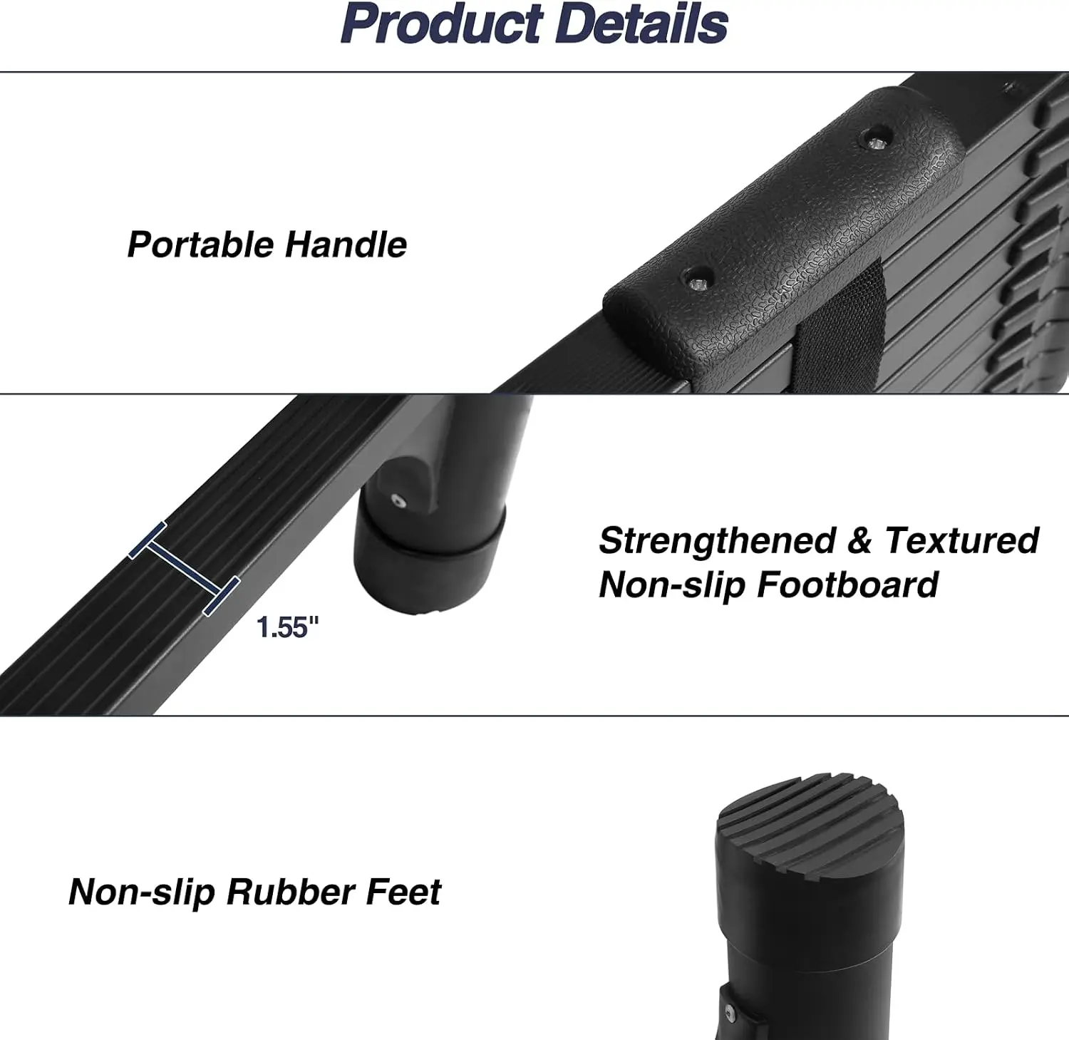 14.5 FT Aluminum Telescoping Ladder, Lightweight Multi-Purpose Collapsible Extension with 2 Triangle Stabilizers, Heavy Duty 330 lbs Max Capacity, Ideal for Home, RV, and Outdoor Work Black view 4