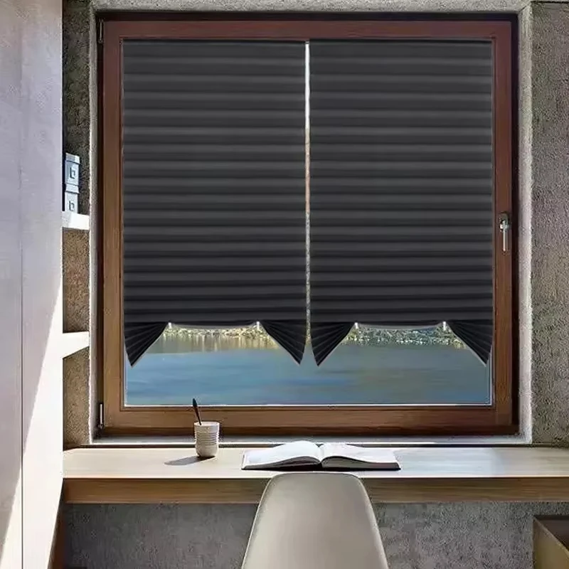 Blackout Blind for Window Pleated Blinds Cordless Shade Light Filtering Shades for Bathroom Kitchen Office Curtains for Windows