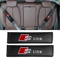Car Seat Belt Cover Shoulder Protector Cushion Pad Accessories For Audi Sline A1 RS RS3 RS4 RS5 RS6 A2 A3 A4 A4L A5 R8 S1 S2 S3