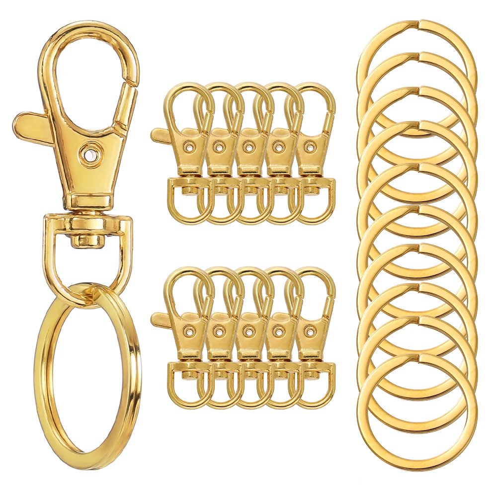 

Swivel Clasps Set Lanyard Snap Hooks with 10pcs Key Chain 10pcs Key Ring Decoration DIY crafts Necklace Bracelet Chain Supplies