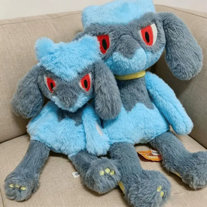 Riolu Soft Plush Doll Cute Cartoon Pokemon Stuffed Toy Fluffy Collectible Ornament Perfect Birthday Holiday Gift for Anime Game