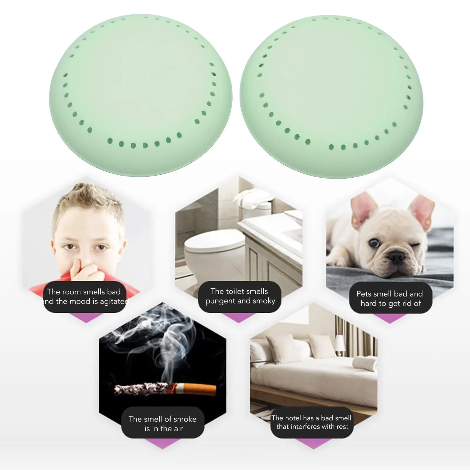 صندوق معطر محمول لإزالة الروائح العلاجية للمنزل والمكتب والسيارة والعناية الشخصية مكون من قطعتين