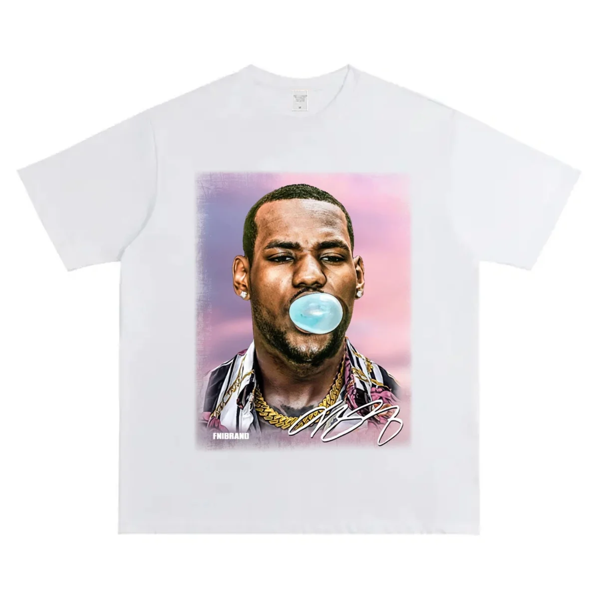 Bubble-spray Printed Short-sleeved Cotton T-shirt for Men, Trendy, Pure Cotton, Thick and Loose, Summer Half-sleeve Top
