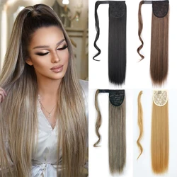 LISI GIRL Synthetic Long Straight Ponytail Clip In Hair Extensions 22 34