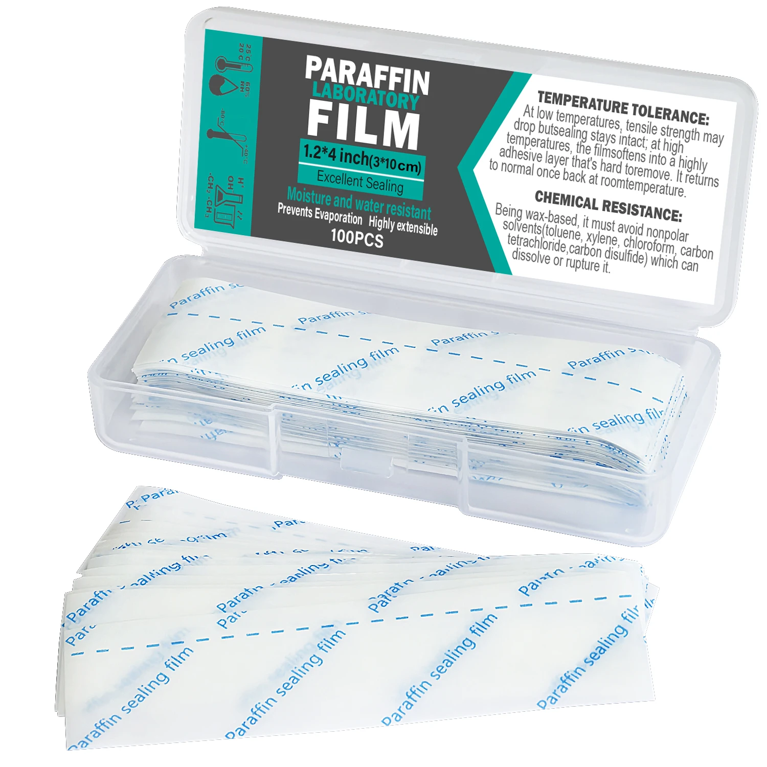

Lab Sealing Film Sheets, Pre-Cut Paraffin Wrap Flexible Self‑Sealing Lab Film for Storage, Labware Protection, 100pcs
