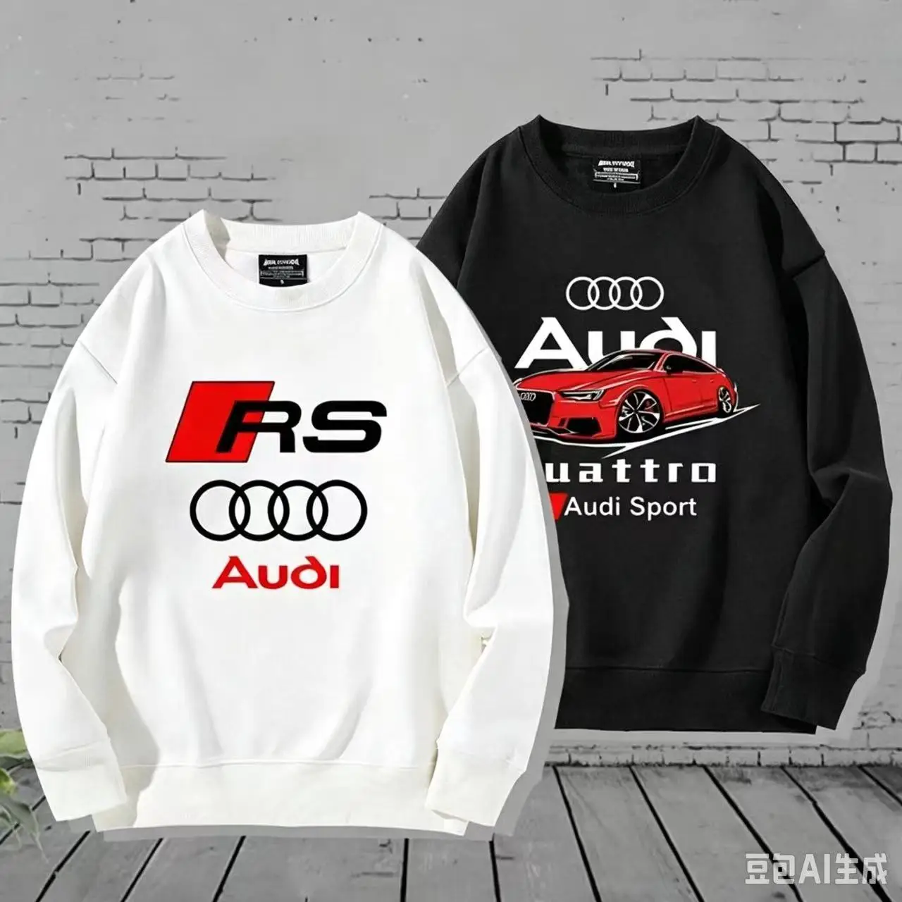 Audi RS car modification culture performance car department round neck hoodie can be customized 4S store work clothes men's and