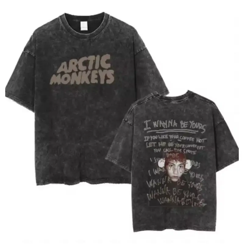 Y2K Hip-Hop Streetwear Kurzarm-T-Shirt, Retro Arctic Monkeys Rock-Album Grafik Vintage Oversized Shirt für Herren – Detail 5