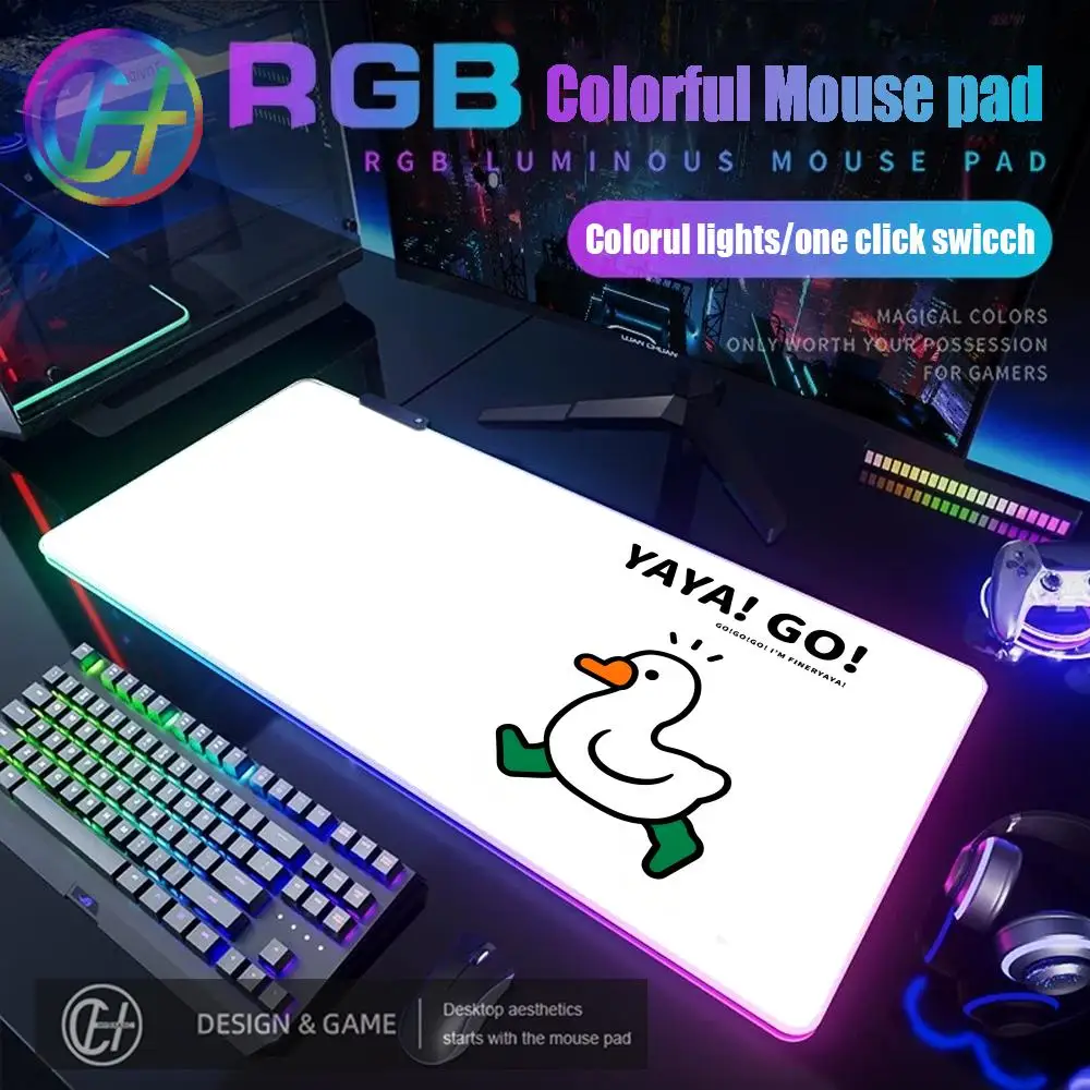 

XXL 90X40 Duckies Настольный коврик Lofi Ducks Коврик для мыши RGB Игровой коврик для мыши Настольный коврик HD Gamer Большой светодиодный светильник XXL HYBXAXC Коврик для мыши