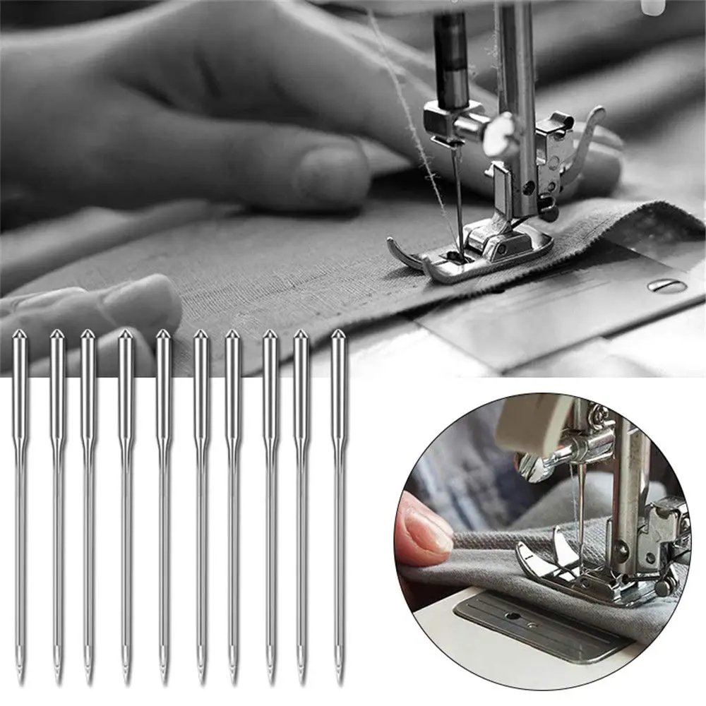 10 Stück/Box DIY Einfädelbare Handarbeitsnadeln Nähmaschinennadeln Nähzubehör Edelstahl Haushalt