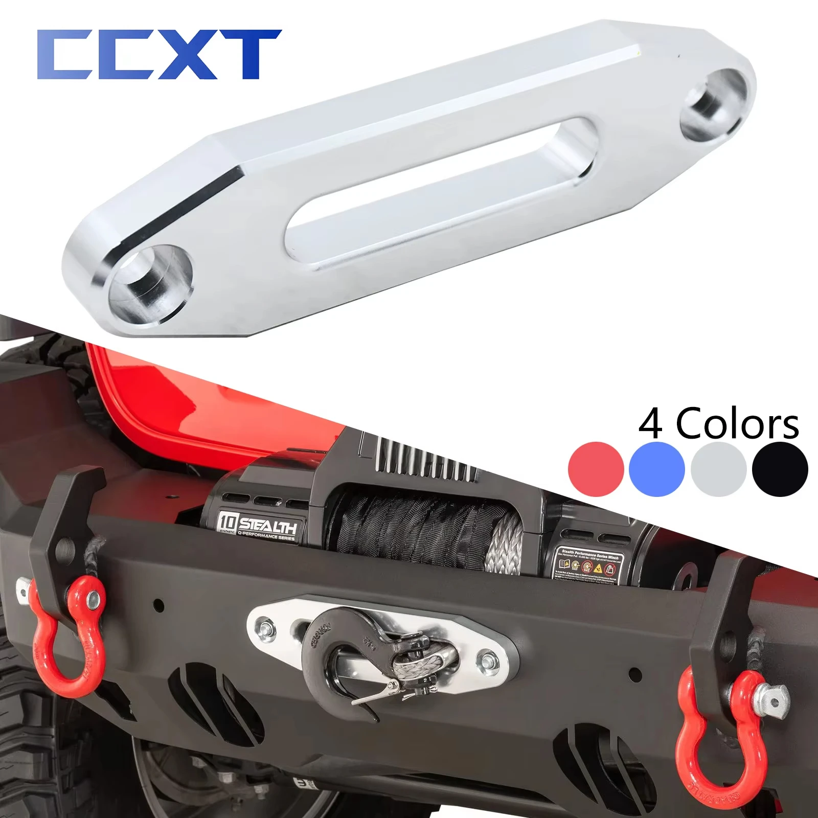 

CNC Aluminum Front Rear Hawse Fairlead Winch 7/8'' 123mm Mount Centers For 2000-3500 LBS ATV UTV Rope Cable Vehicle Accessory