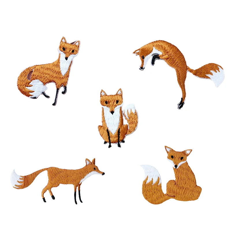 1-teiliger Aufnäher zum Aufbügeln, Fuchs-Stickerei, Taschen, Schuhe, Kleidung, Aufnäher, Tieraufkleber, Kleidungszubehör, dekorativer Aufnäher zum Selbermachen