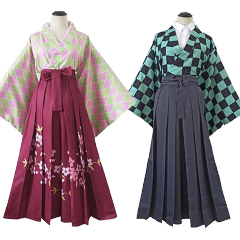 Kamado Tanjirou Nezuko Kochou Shinobu Tomioka Giyuu Kanroji Mitsuri Tsuyuri Kanao Cosplay Costume Kimono Dress Anime Suit