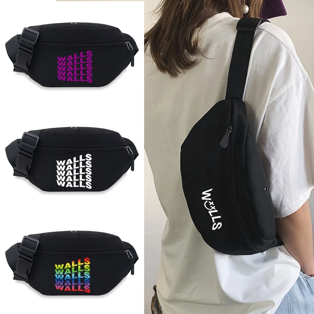 New Waist Bag Portable Office Commute Adjustable Walls Printing Men Shoulder Bag Travel Outdoor Sports Large Capacity Chest Pack