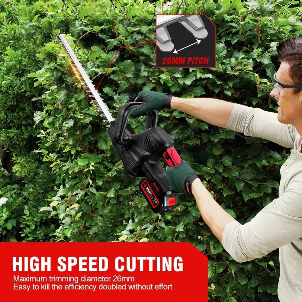 OENVAN 2000W 무선 브러시리스 전기 헤지 트리머 잔디 깎는 기계 정원 도구 잔디 Pruner 트리머 21V 18V 배터리