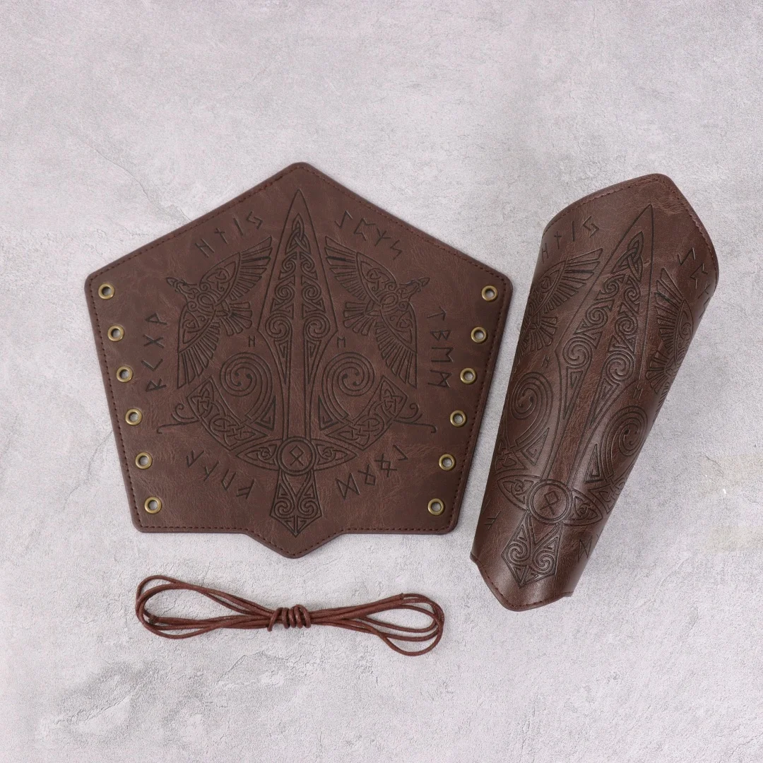 Manchettes de Cosplay médiévales pour hommes, à lacets, Vintage, chevalier Pirate, gantelet, bracelet, accessoires réglables