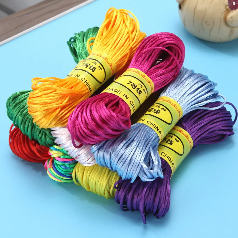 Handmade Chinese Knot String Thread, Rope String, Braided Rope, Good Quality, DIY Jewelry Accessories, No.7, 1.5mm * 20m