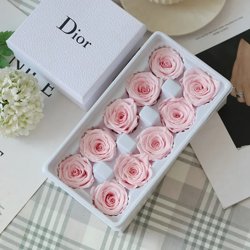 10 pezzi fiori stabilizzati 3-4Cm rose immortali materiale fai da te confezione regalo festa di nozze regalo per la festa della mamma fiori secchi