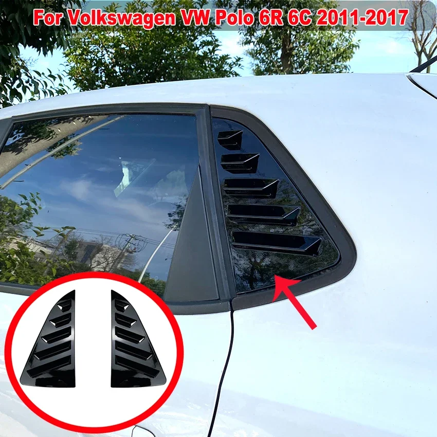 

Rear Window Blinds Side Tuyere Louvers Stickers Trim Cove Air Vent For Volkswagen VW Polo 6R 6C 2011-2017 Car Accessories