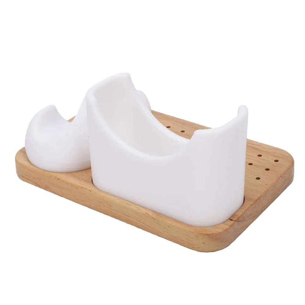 Silicone Sleeve Nail Drill Bit Holder Wood Base Soft Drill Bit Organizer Sturdy 24 Holes Universal Storage Box Home Salon Use - view 3