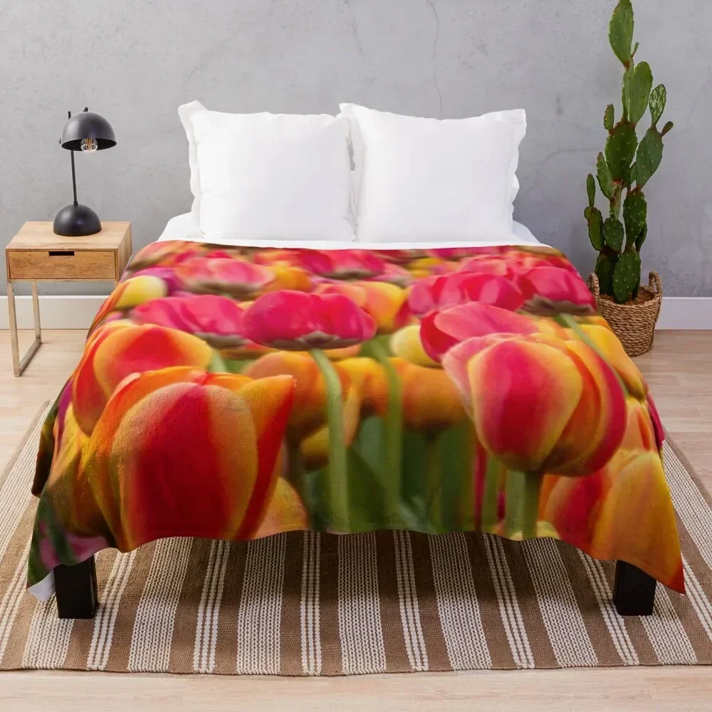 

Tulips 1 Throw Blanket Soft Plaid Picnic Bed Fashionable Blankets