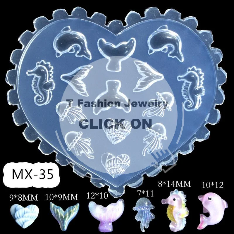 3D Heart Shaped Clear Silicone Nail Art Mold With Multiple Patterns For DIY Nail Decoration Making Tools