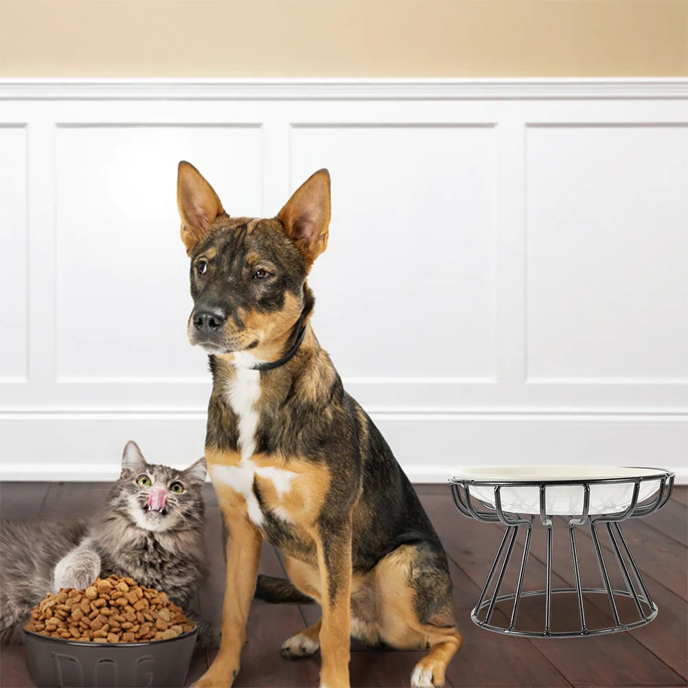 

Pet Feeding Bowl Elevated Cat Bowl Neck Guard Iron Rack Pet Feeder for Comfortable Feeding Cat Dog Durable Convenient Daily Use