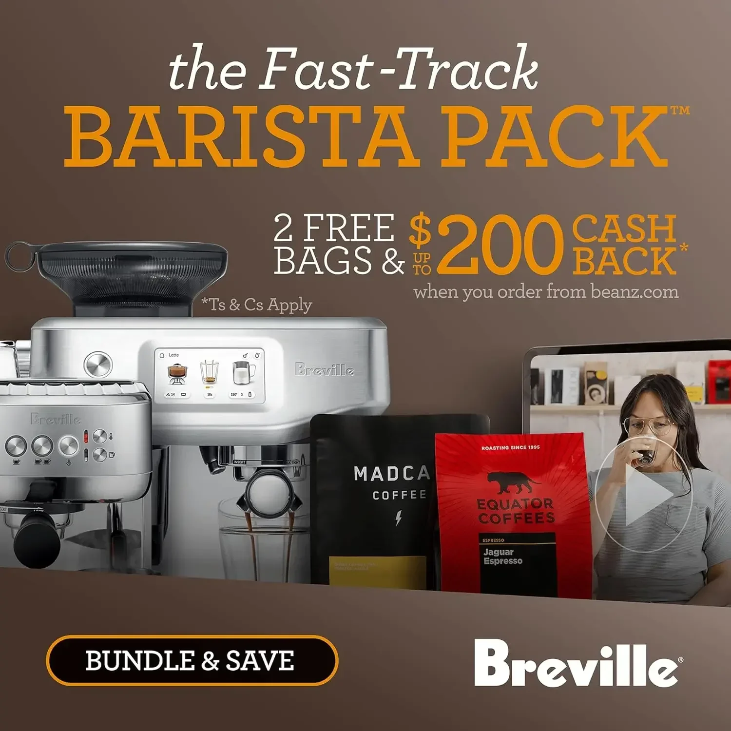 

Breville the Barista Pro Espresso Machine with Grinder & Milk Frother, Espresso Maker with Seconds Heat Up, Cappuccino