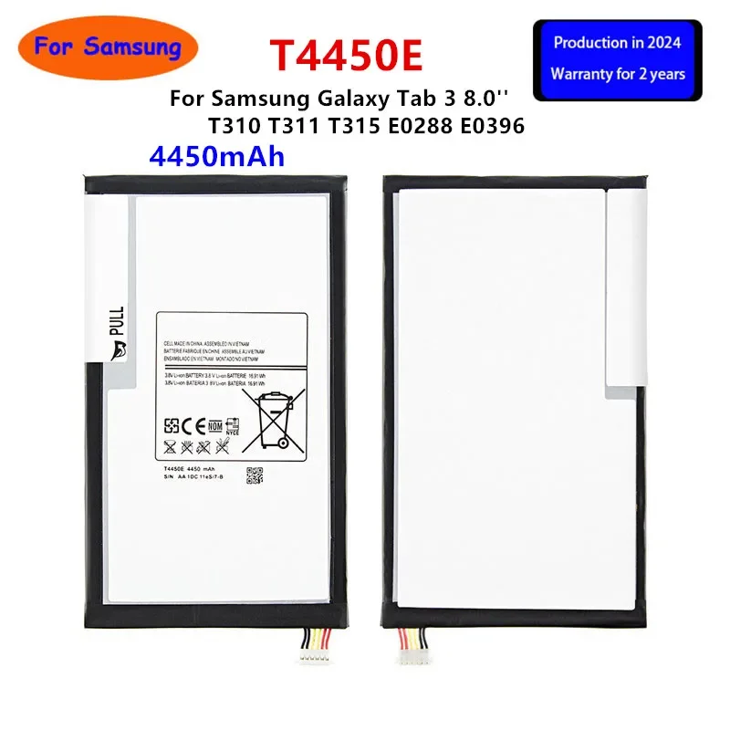 

Brand New Tablet T4450E Battery 4450mAh For Samsung Galaxy Tab 3 8.0'' T310 T311 T315 SM-T310 T3110 E0288 E0396