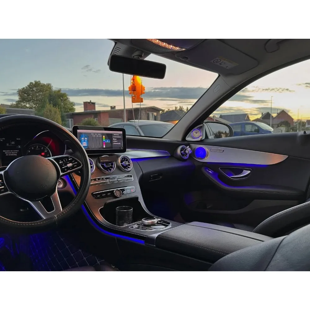 

APP Control 64 Colors Ambient Light for Mercedes C Class W205 C300 C43 C63 2015-2021 Interior Atmosphere Lamp Upgrade Kit