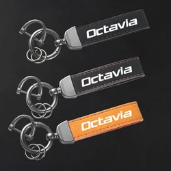 For Skoda Octavia 3 A7 vrs 2 mk3 A5 Auto Interior Accessories Leather Suede Keychain Car Sport Key Ring