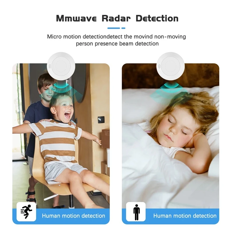 Nuevo Sensor inteligente de presencia humana Mmwave Radar rendimiento confiable ahorro de energía fácil instalación vida inteligente Zigbee Tuy