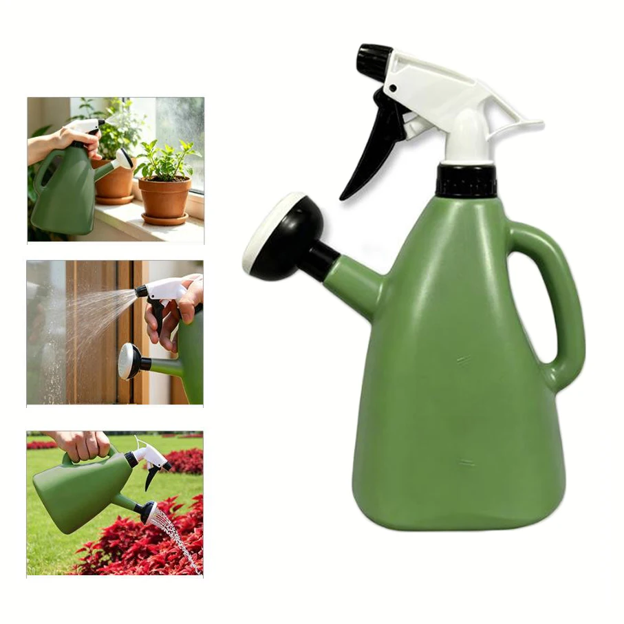 1000ml Green PE Garden Watering Spray Bottle Adjustable Nozzle Handheld Sprayer For Plants Cleaning Home Yard Tool
