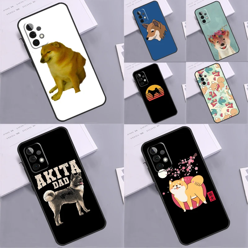 Animal Cartoon Akita Dog For Samsung Galaxy A15 A55 A35 A53 A33 A13 A36 A56 A26 A16 A22 A32 A52 A54 A34 A05 A06 Case