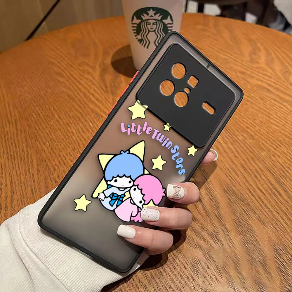 Matte Phone Case for VIVO X70 5G X60 X50 IQOO NEO 5 V29 V20 V21 V23 V25 PRO PLUS Case Funda Japanese S-Sanrio Little Twin Star