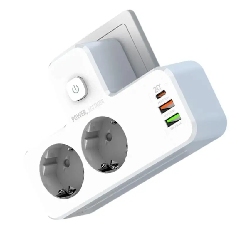 

R53C Power Strips with USB Multiple Socket USB Type C Socket Adapter With LED Multiple Plug for Office Home Travel