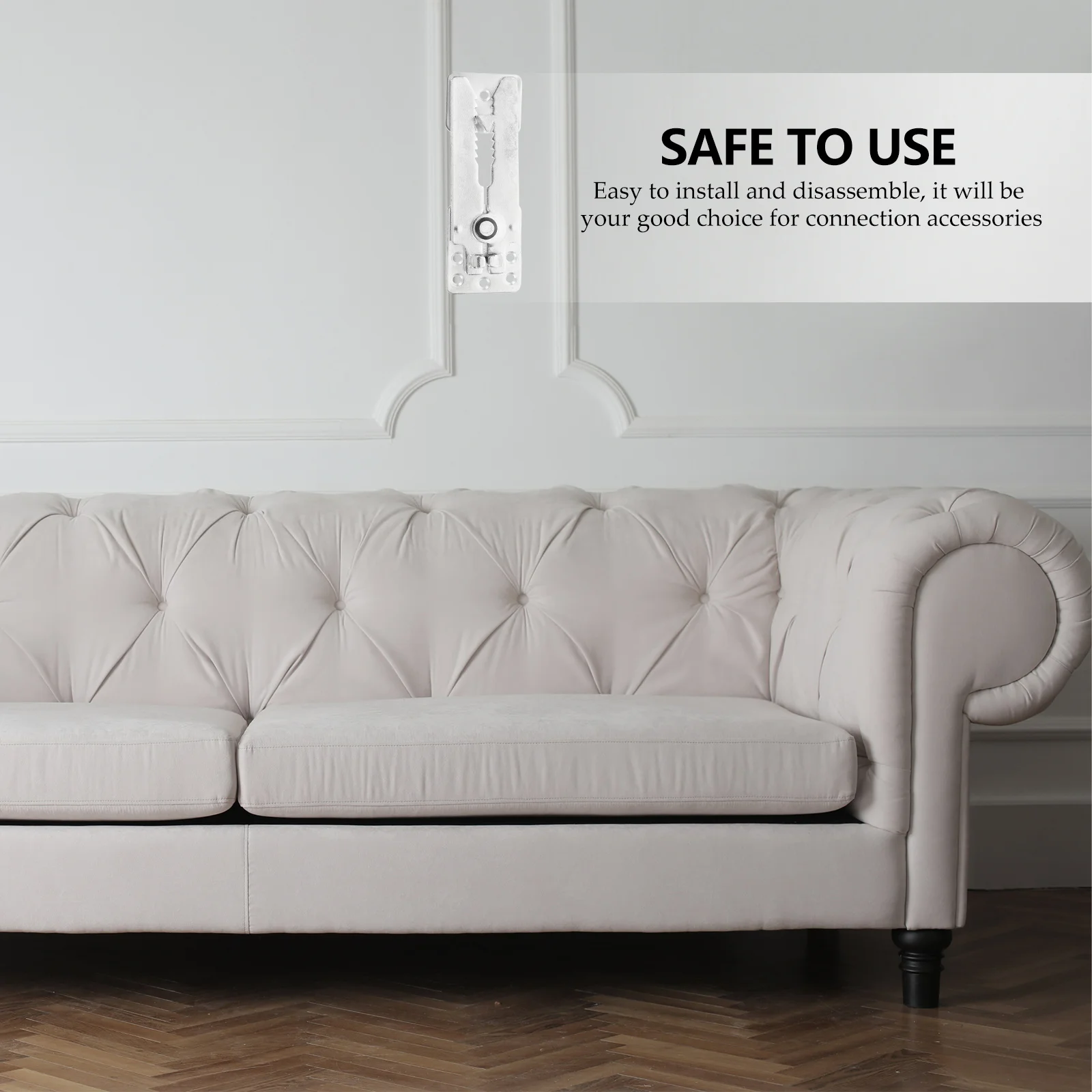 10pcs Silver Tooth Sofa Hardware Furniture Connectors Easy Install Reusable Sturdy Steel Zinc Alloy Couch