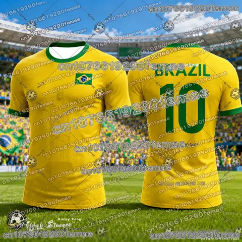 2026 Brazil Fan T Shirt Hot Sale Soccer Commemorative Football Shirt Comfortable Daily Outdoor Casual Top Adults Men Women