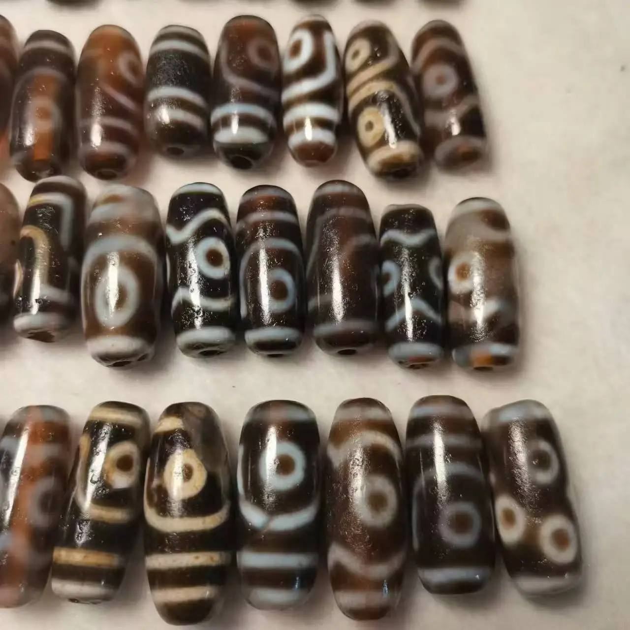 35pcs/lots Magic Natural Agate Stone Tibetan Dzi Beads 10mm*25mm Small Beads for Bracelet and Necklace making Free Shipping