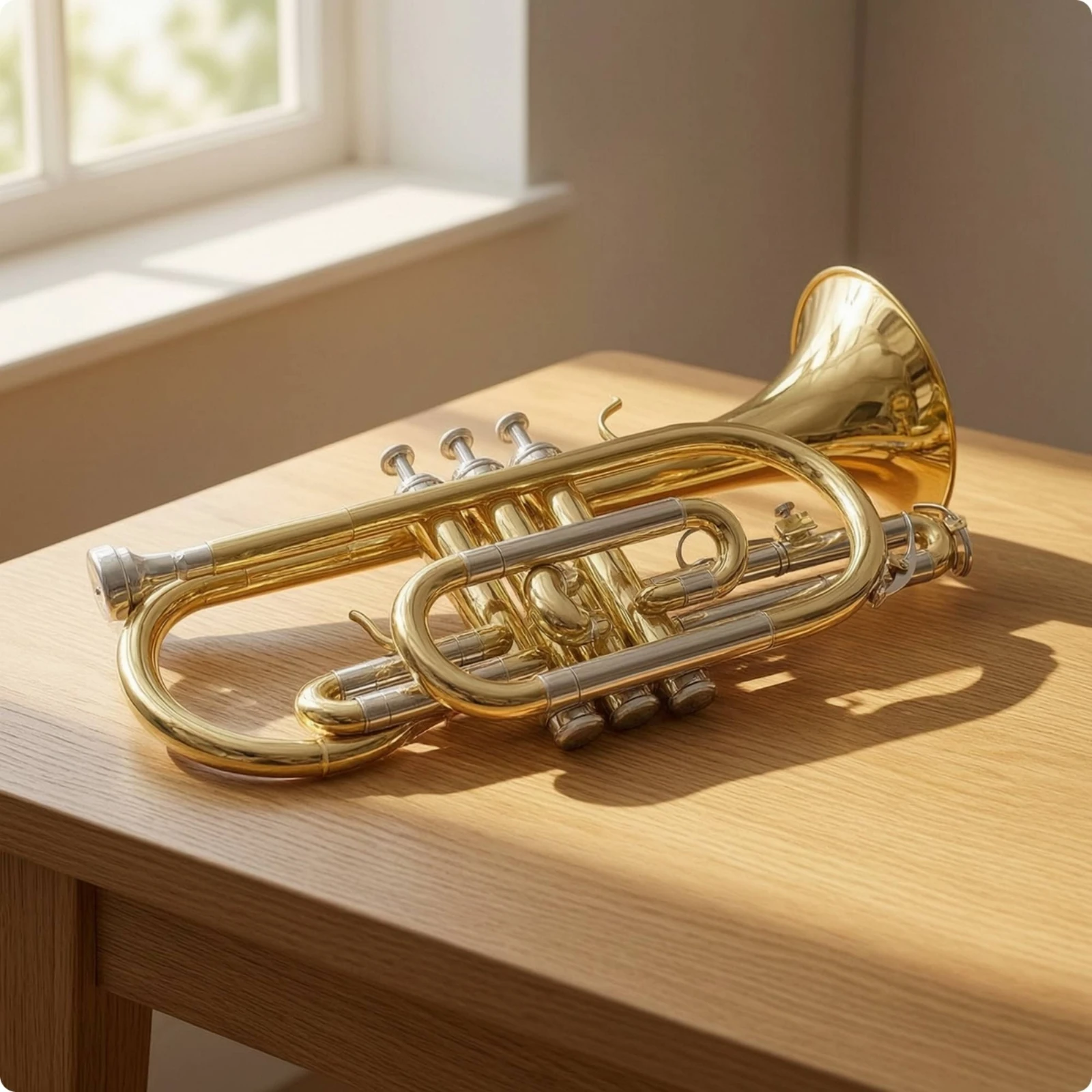 Cornet Kit Sturdy Cornet with Carrying Case Brass Instrument Professional Adjustable for Students, Practice, Lessons