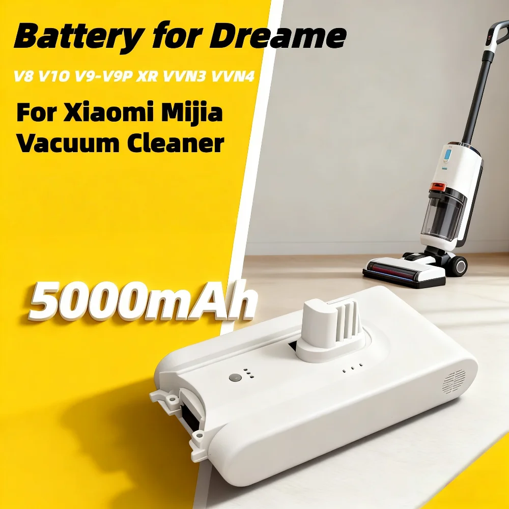 

25.2V 5000mAh replacement Li ion Battery for Dreame V8 V10Pro V9P XR VVN3 VVN5 Handheld Cordless Vacuum Cleaner Parts Battery.