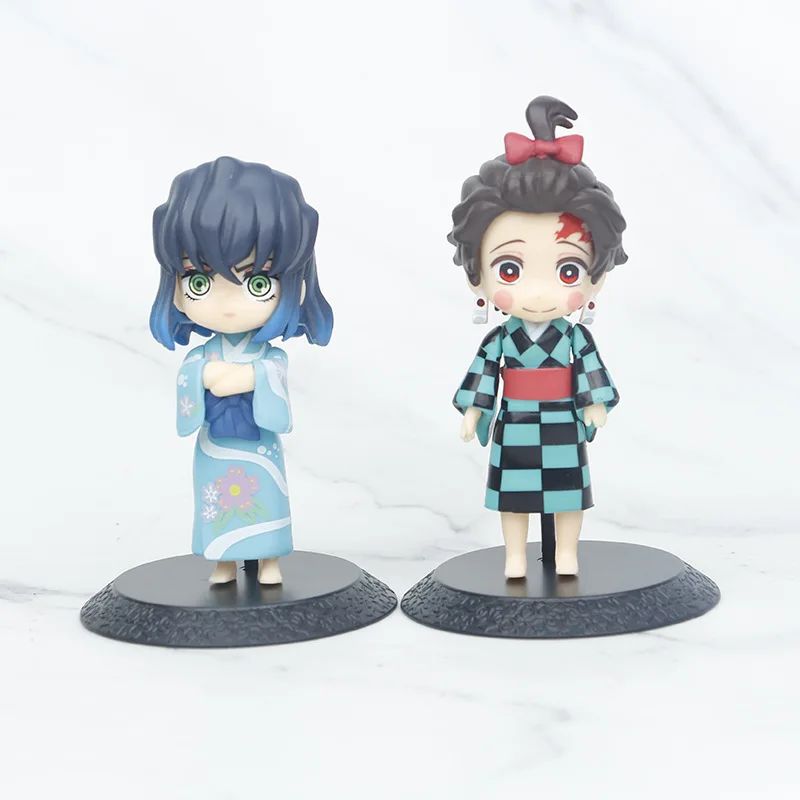 Demon Slayer Demon Slayer: Kimetsu no Yaiba Kimono Tanjiro Inosuke Nezuko PVC Statue Ac Bodemtemperatuur Beeldje Bureau Koc C Bodemtemperatuur Model en ys Figuren Tech ft