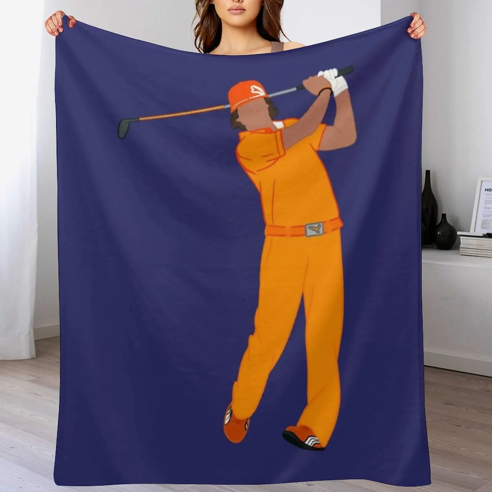 Rickie Fowler Signature Orange Throw Blanket