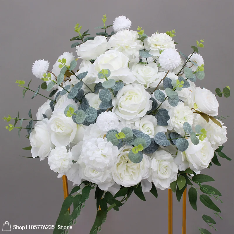 Maßgefertigter künstlicher Blumenball, luxuriöse Hochzeitstischdekoration, Rosen-Blumenarrangement, Party-Event, Gangdekoration, Blumendekoration – Detail 6