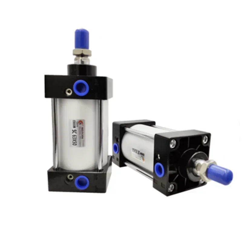 SC Standard Air Cylinders Bore 32~63mm Double Acting Pneumatic  75~150mm Stroke Stainless Steel  Free Hardware