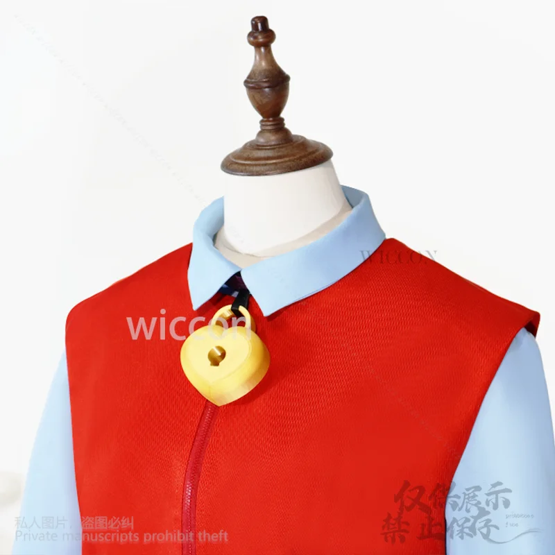 Comic Con Game Star Comic Con Collede Костюм Cutecore Мультяшный костюм Красный Синий Топ Брюки Парики Головные уборы Реквизит ブ vendeスcos bau Индивидуальные