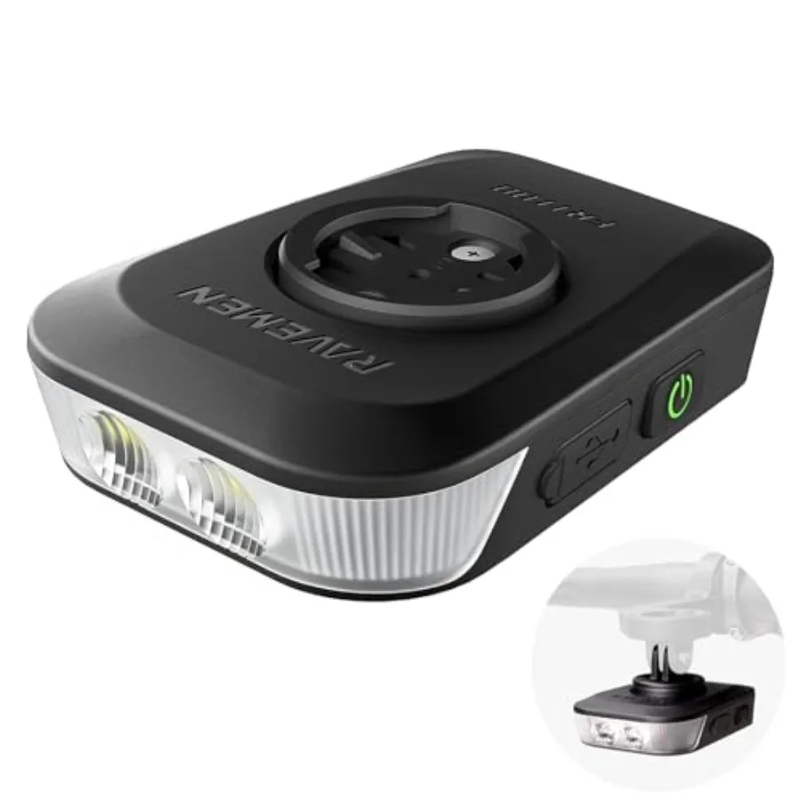 

FR1100 SE Bike Headlight Compatible with Garmin/Wahoo/Bryton Computers, 270° Wide-Angled Bicycle Front Light for Night Urban Ri